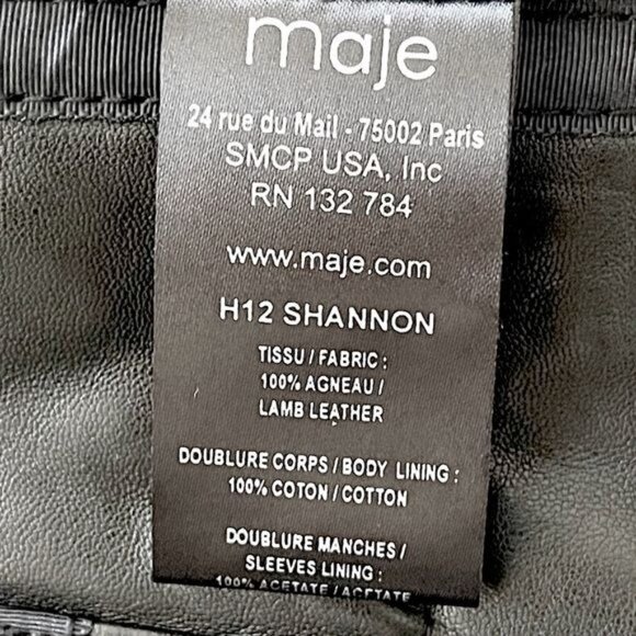 Maje buttery soft lamb leather black jacket Small - Picture 8 of 11